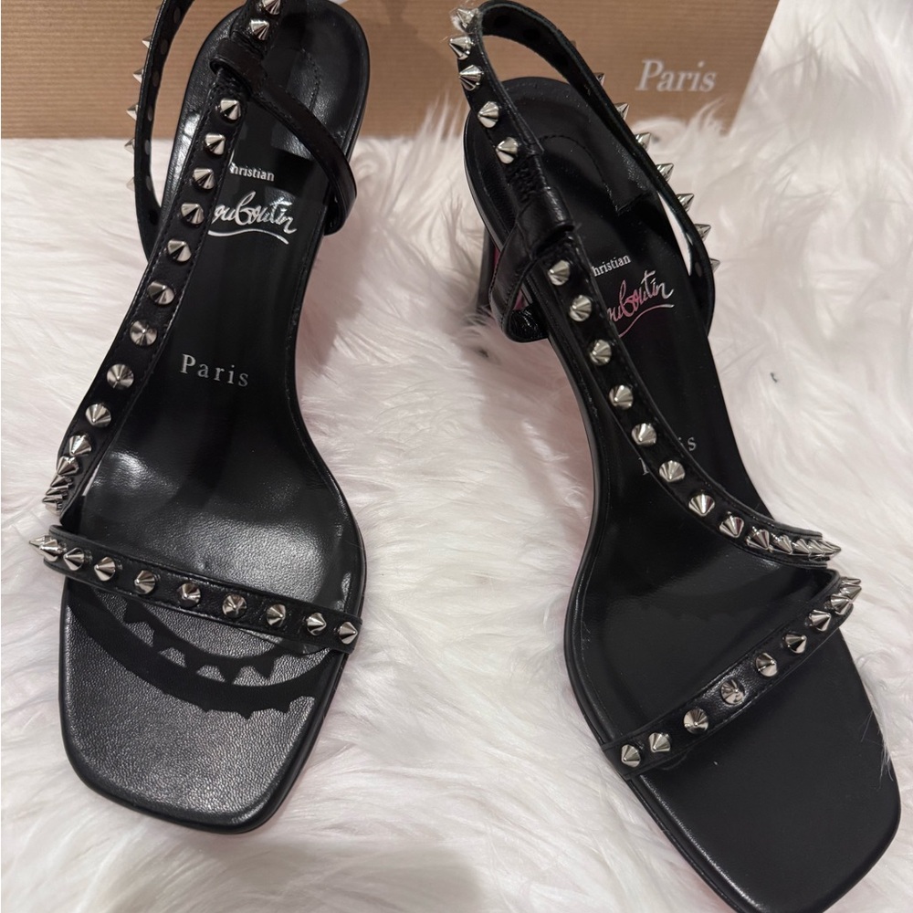 Christian Louboutin Black Studded Women's Sandals. NEW